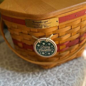 Longaberger Snowflake Basket - Red and Brown
